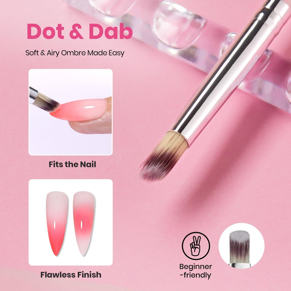 Beetles brush applying ombre on a fingernail for salon-style finish