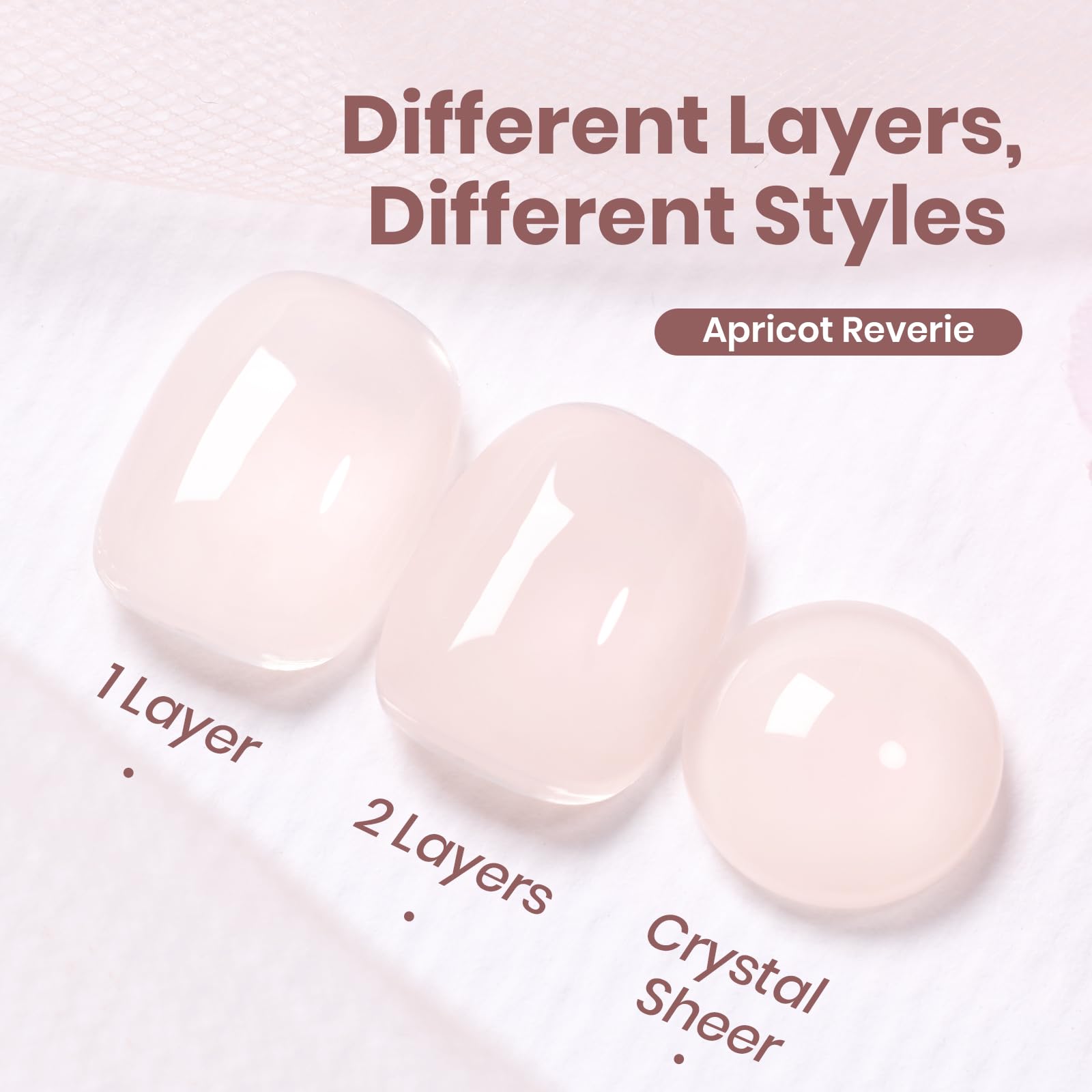 Beetles nail swatch set showing translucent buildable coverage options