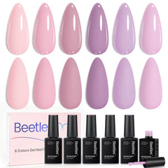 beetles Gel Polish front packaging showing six balletcore bottles and palette benefits