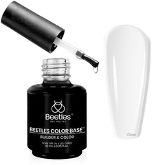 Beetles Rubber Base before and after nails showing repair and strengthened look
