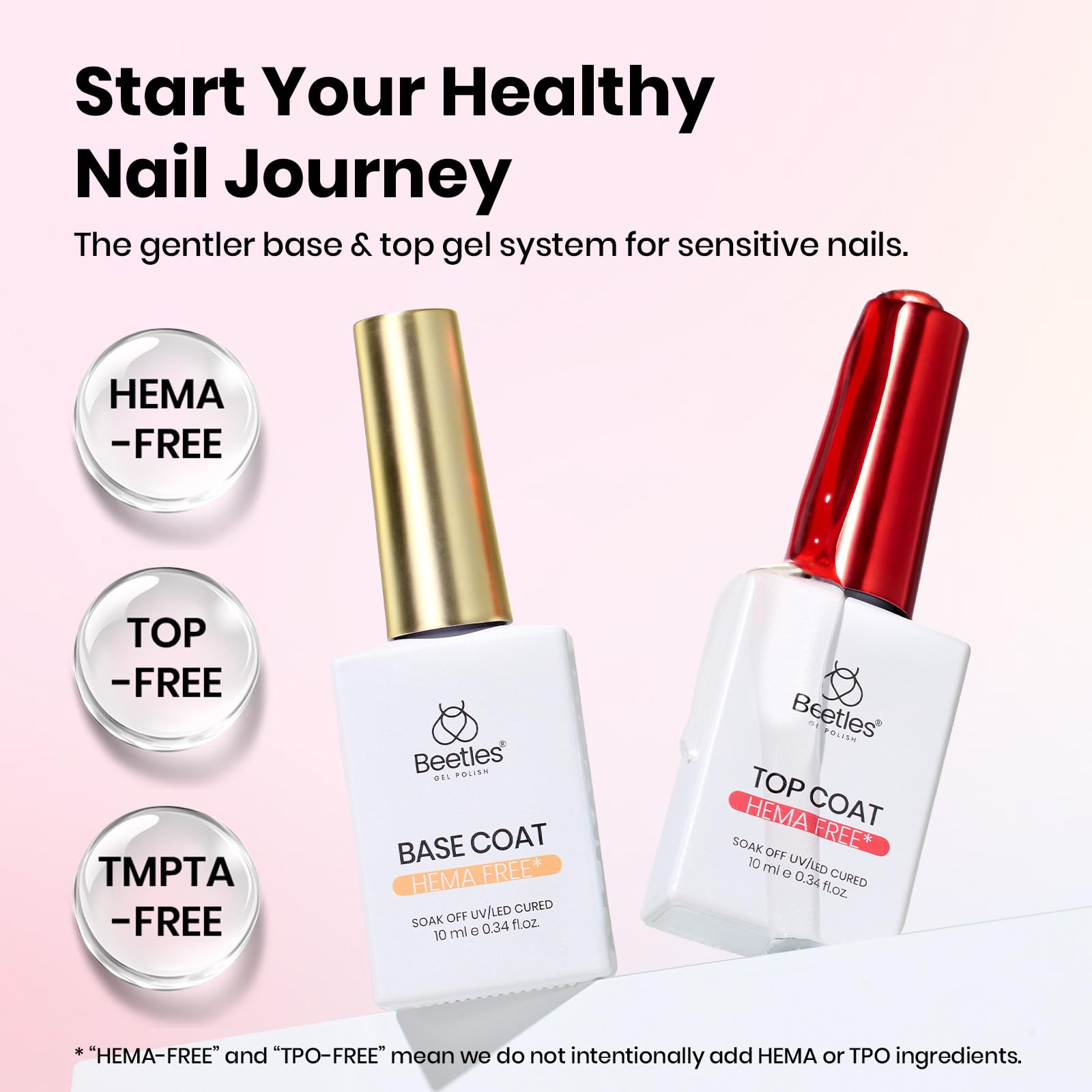 Beetles base coat brush applying smooth layer to nail improving adhesion and finish