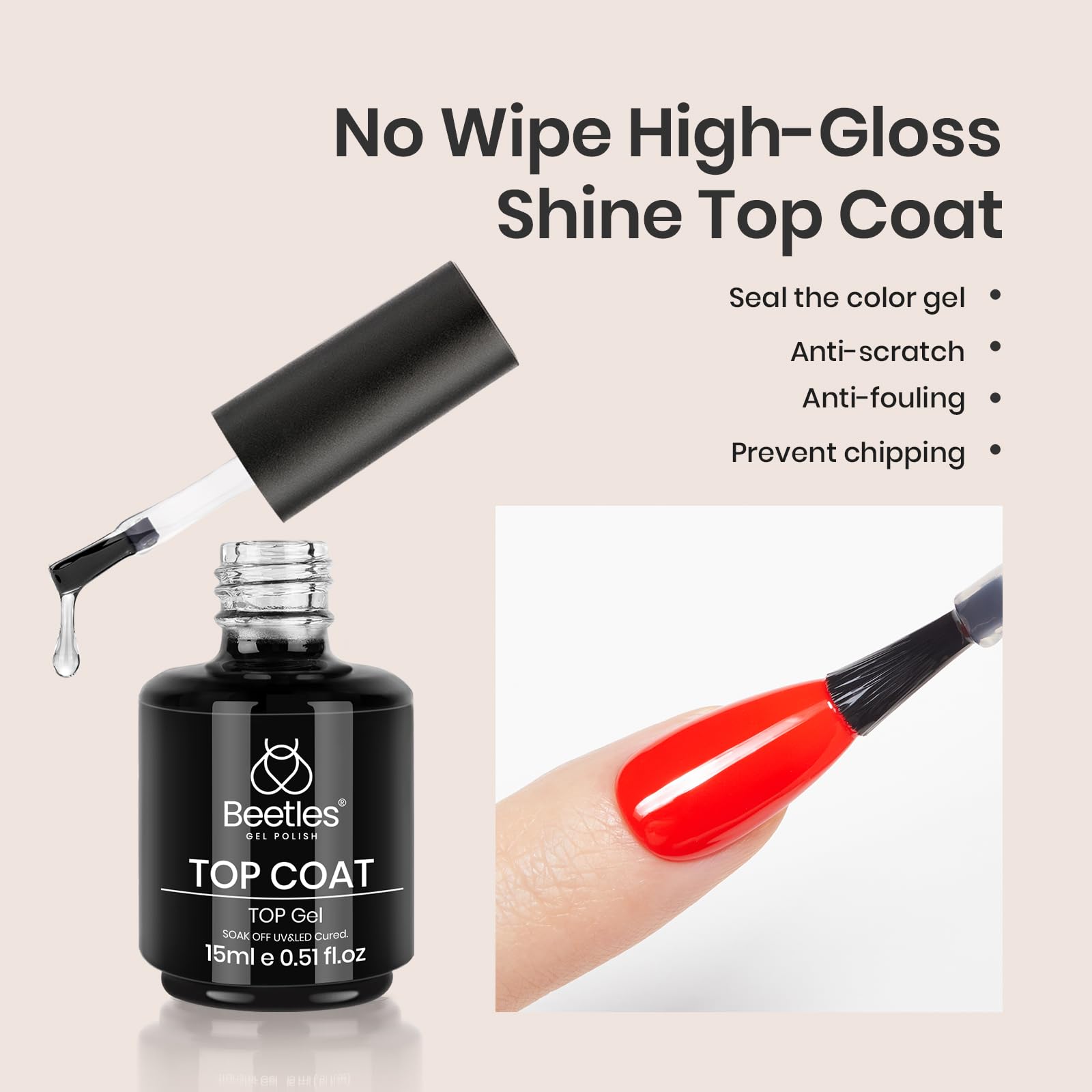 beetles base gel brush stroke texture showing smooth application for better adhesion