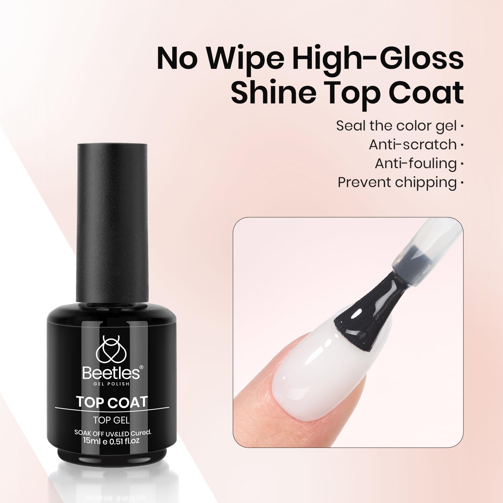 Beetles Gel Polish base coat bottle detail demonstrating improved adhesion