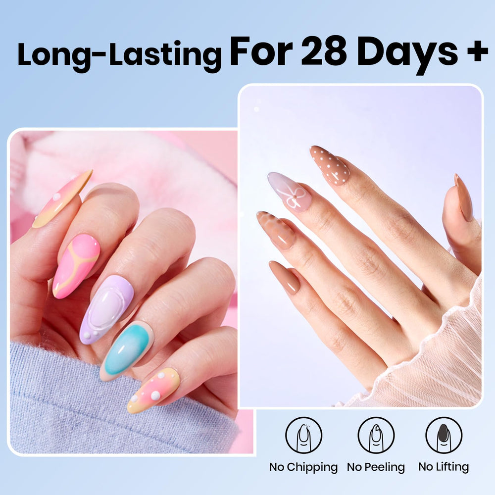 Beetles before-and-after manicure comparison showing chip-resistant protection