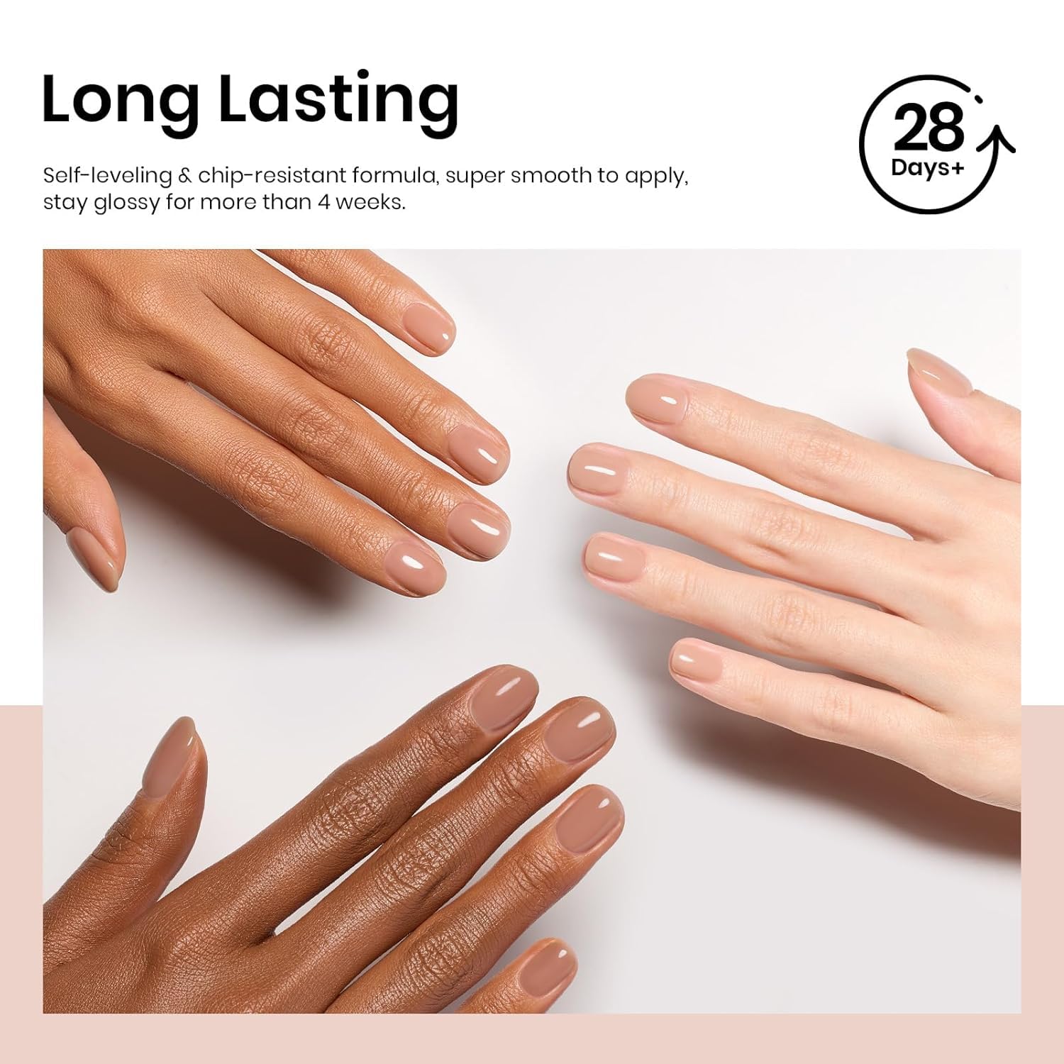 Beetles Gel Polish before and after nails showing long-lasting finish and improved appearance
