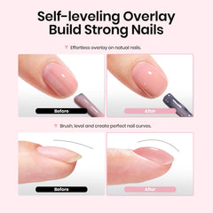beetles before and after overlay showing strengthened natural nails benefit