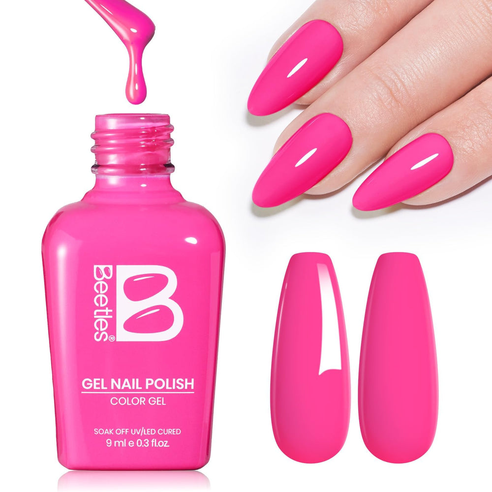 Beetles bikini pink glossy finish after topcoat for long-lasting shine