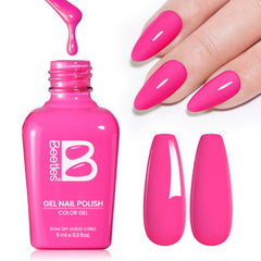Beetles bikini pink glossy finish after topcoat for long-lasting shine