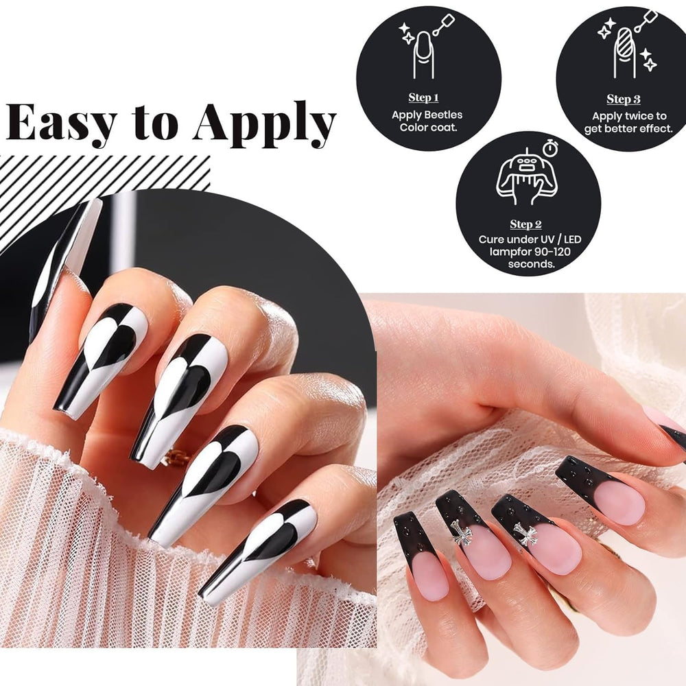 Beetles brush stroke of Audrey Black color showing smooth pigmentation