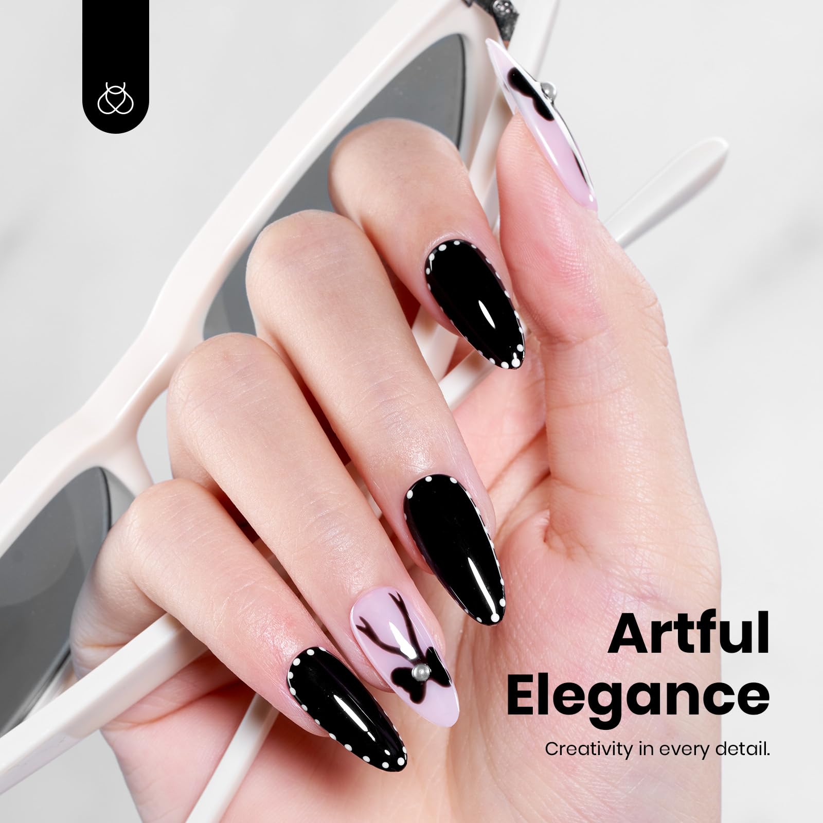 Beetles black gel in salon setting demonstrating quick curing under LED lamp