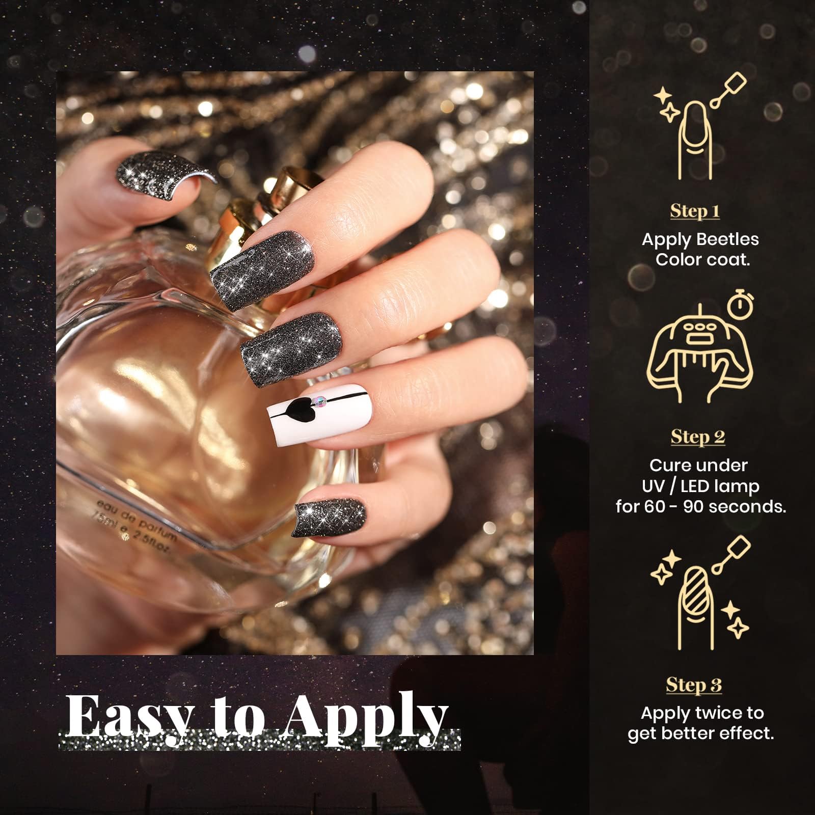 beetles hand receiving gel polish application for salon-quality result
