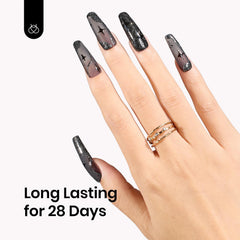Beetles polish applied during a home manicure, salon-style convenience