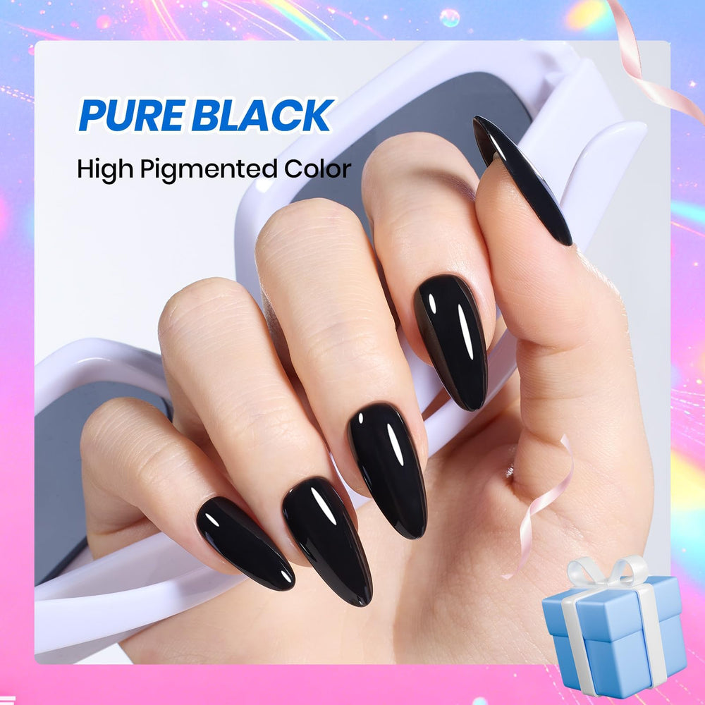 Beetles Gel Polish black swatch texture demonstrating rich opacity and even coverage