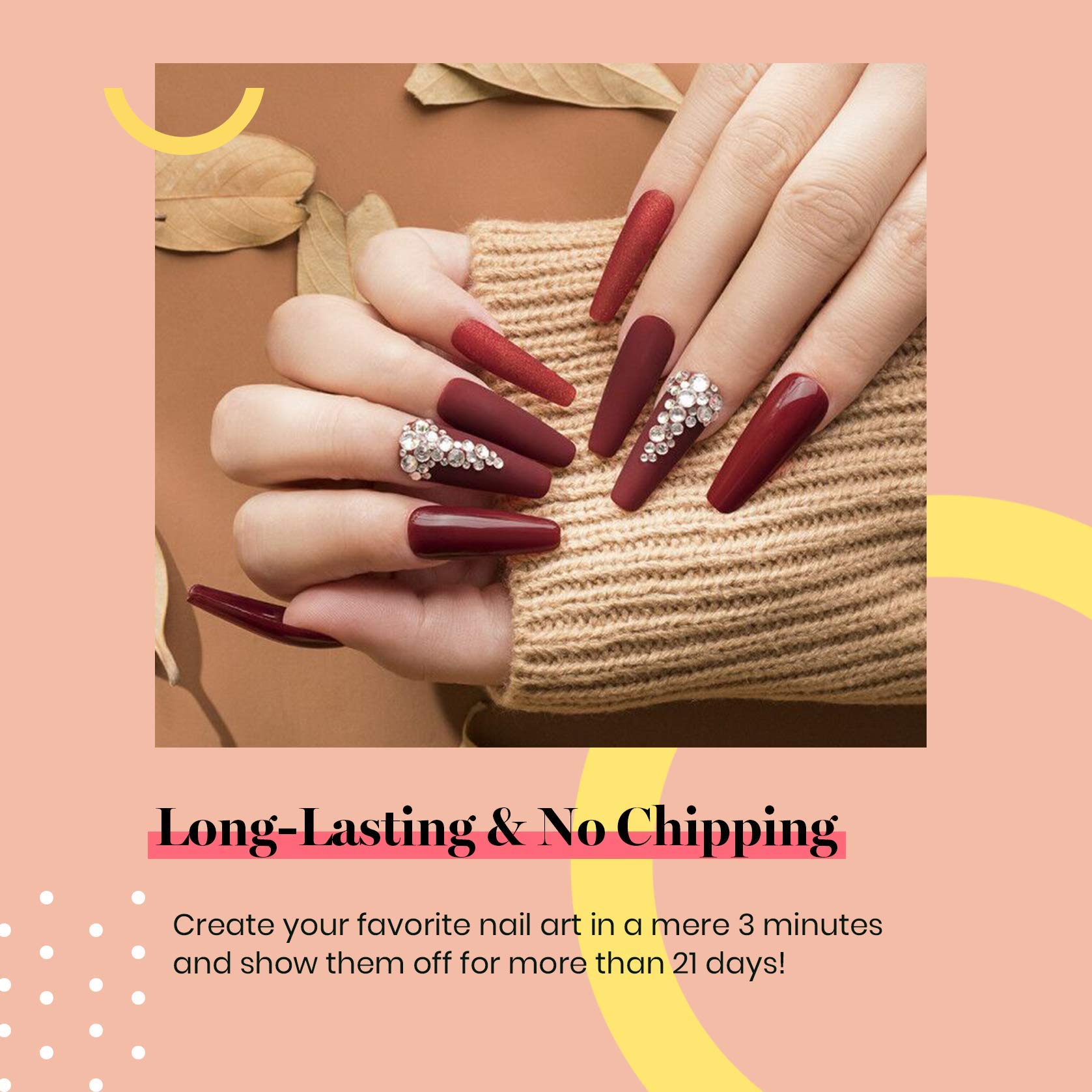 Beetles Blanchett Maroon on model hands showcasing salon-quality look