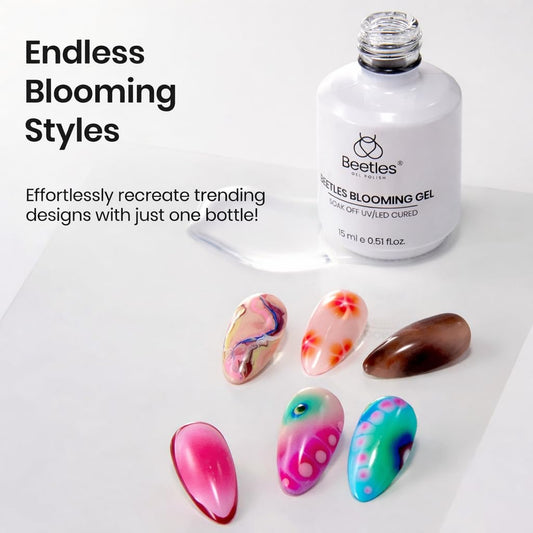 Close view of Beetles Blooming Gel cap and label emphasizing secure seal