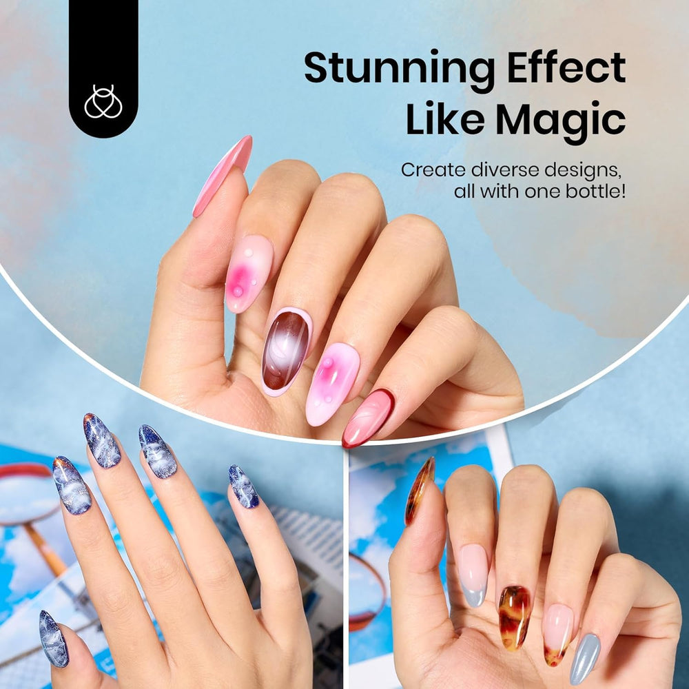 beetles applied on nail tip displaying blooming marble effect benefit