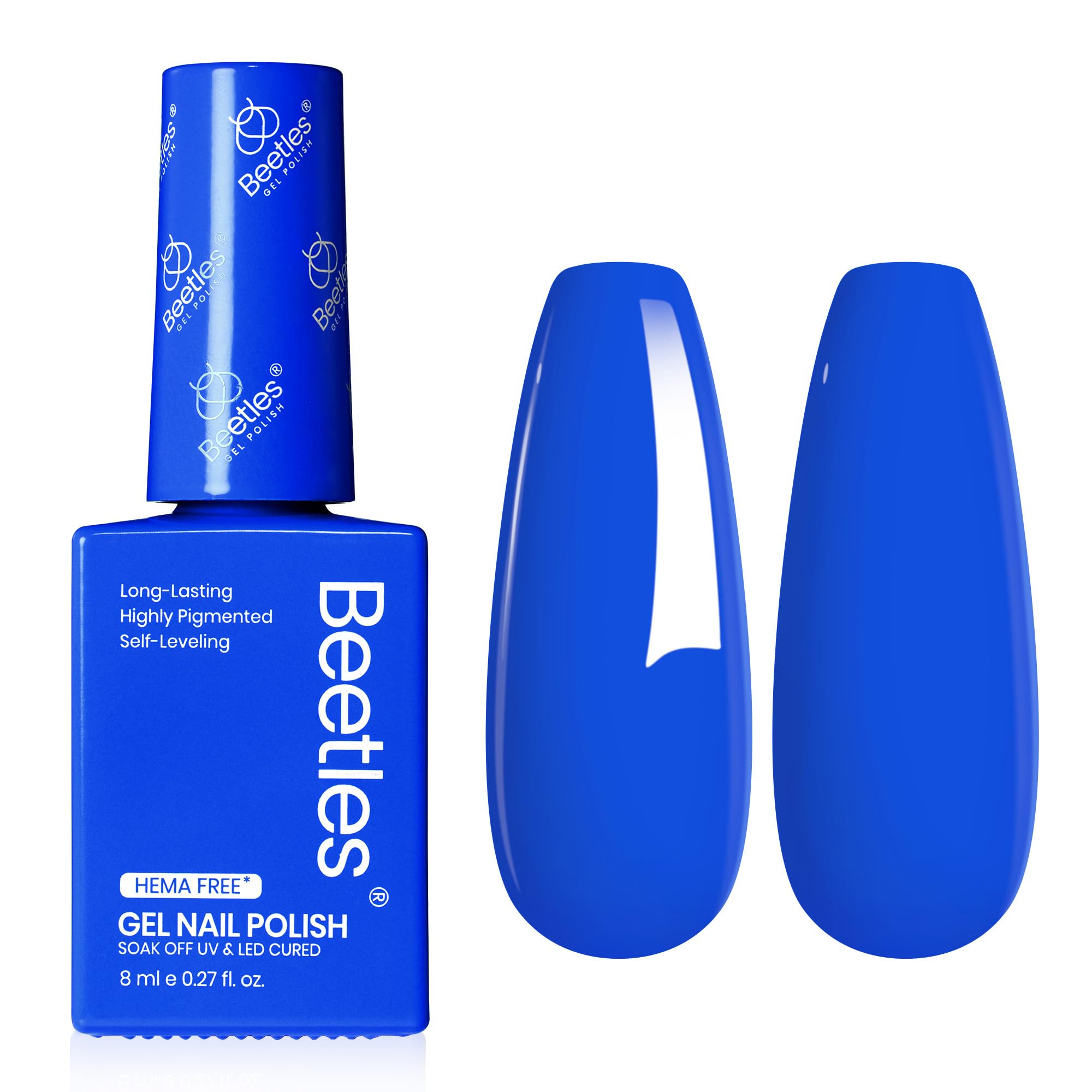 beetles gel polish front bottle showing true abyss halo blue shade and gifting appeal