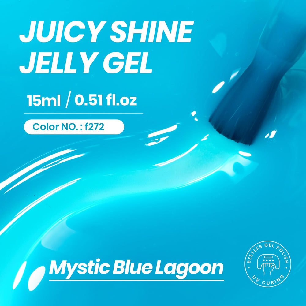Beetles brush stroke of jelly blue showing smooth application and glossy finish
