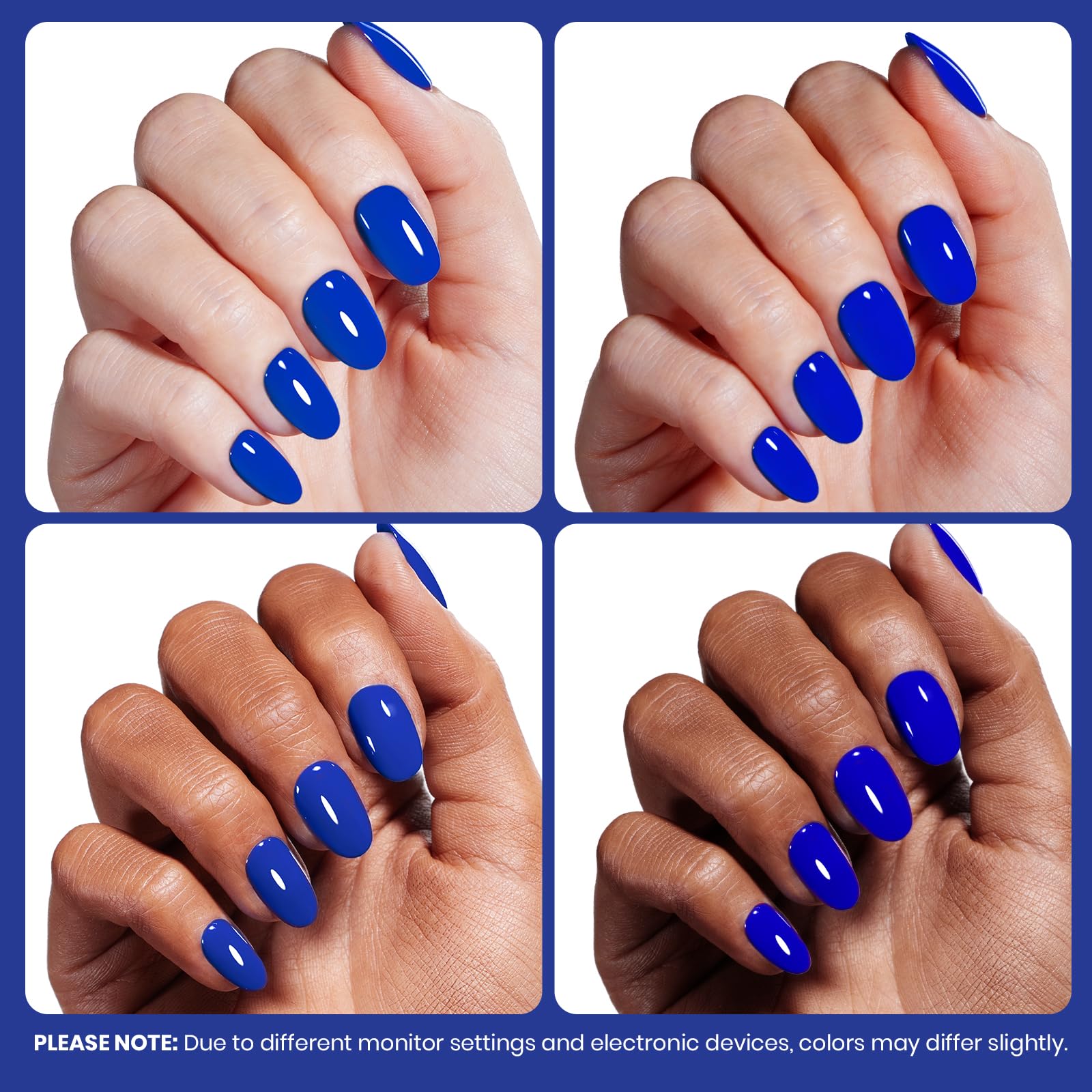 Salon station with Beetles royal blue bottle and manicure tools highlighting professional use