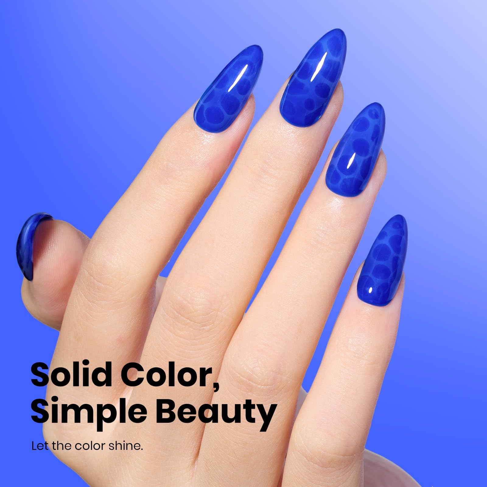 Nail tip swatch of Beetles royal blue showing rich pigmentation and even coverage