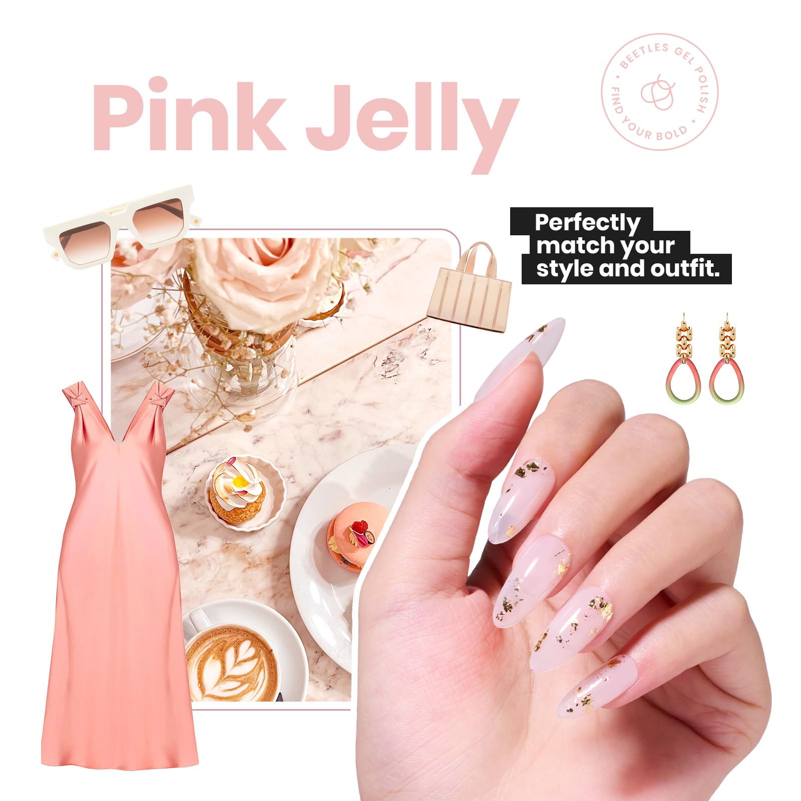 beetles Gel Polish cap and label close-up highlighting brand and formula benefit