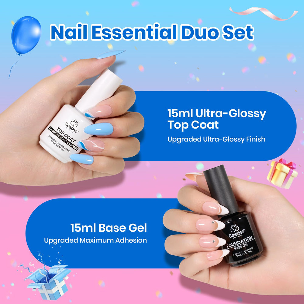 beetles Gel Polish base coat label close-up showing adhesion benefit for nail protection