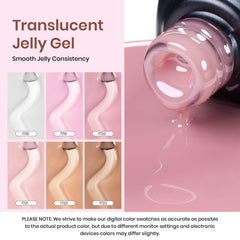 Beetles bottle close-up with brush displaying smooth gel consistency for even application