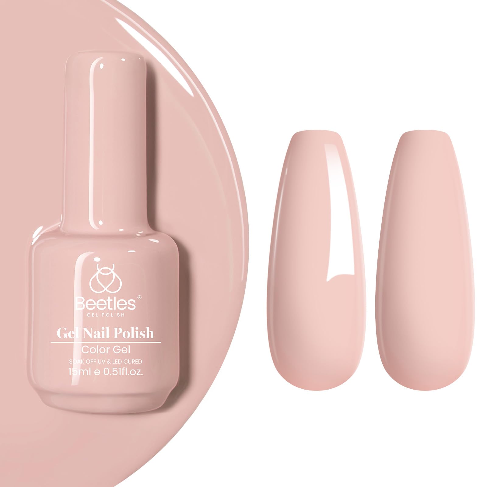 beetles gel polish bottle front view showing shade ia256 and neat packaging benefit