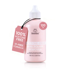 Beetles Gel Polish bottle front showing label and volume, clear dispensing benefit