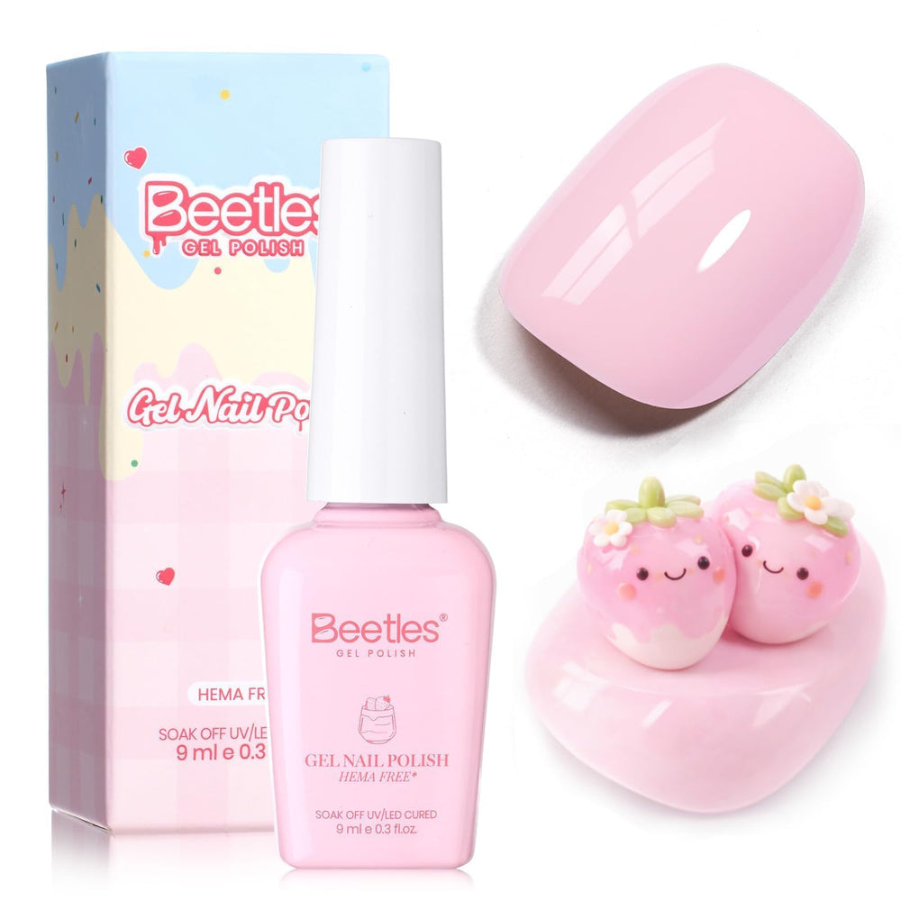 beetles bottle front showing Strawberry Milk shade and easy selection