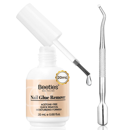Beetles bottle front showing 20ml applicator and clear labeling, easy storage benefit