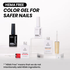 Beetles 10ml bottles next to a ruler to show compact travel-friendly size