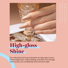 Beetles on model hands illustrating wearable neutral manicure and polished look