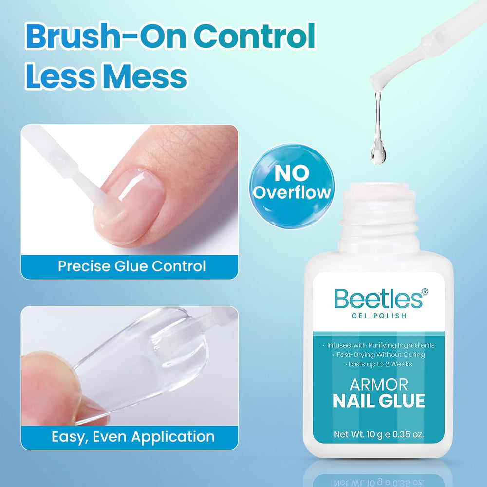 Beetles fine brush applicator close-up for precise, mess-free glue application