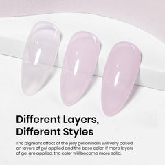 Beetles brush-stroke texture showing translucent jelly finish and glossy effect benefit