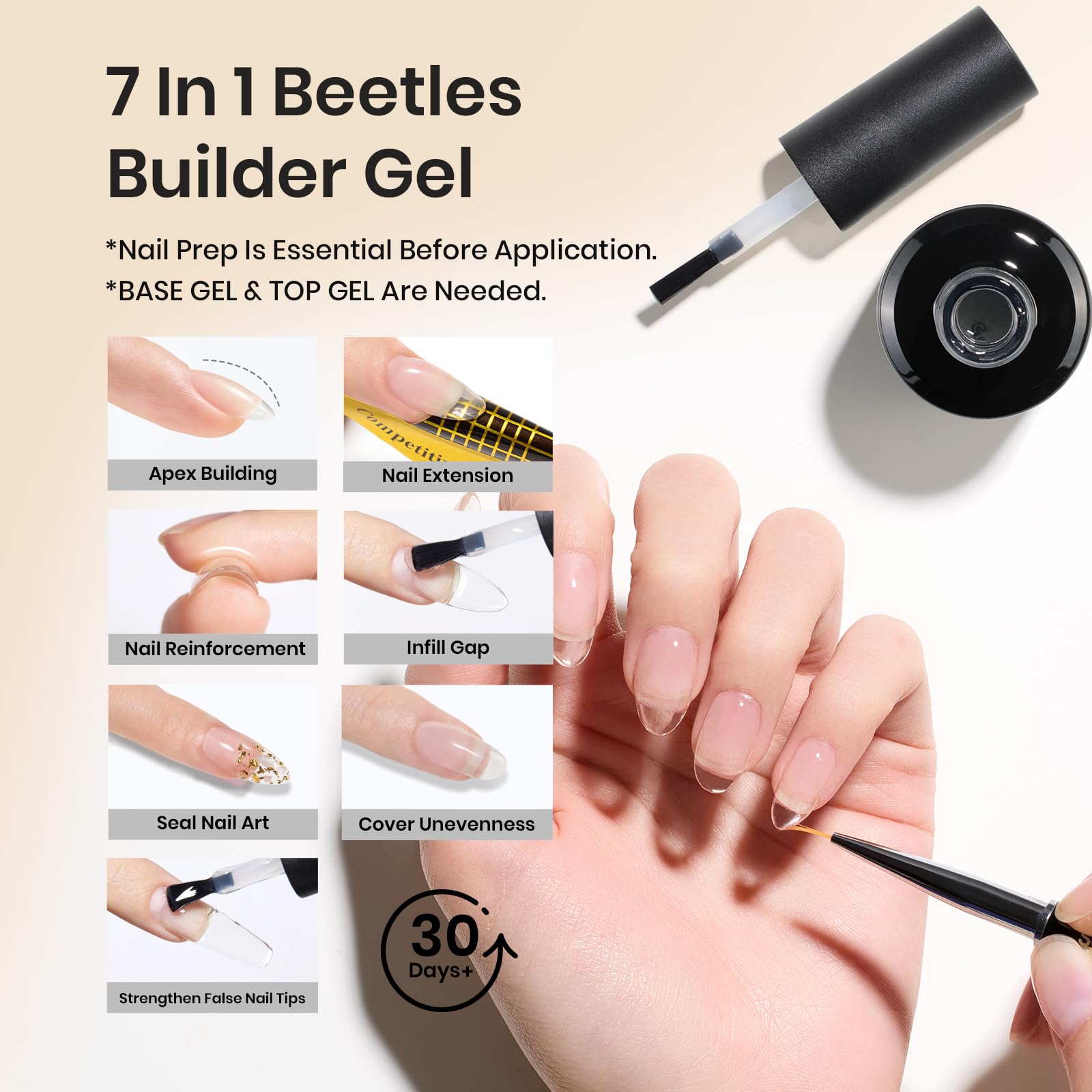 beetles builder extension before after showing stronger, shaped nails benefit