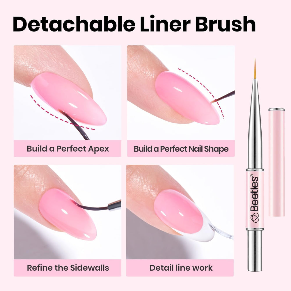 Beetles builder gel cured nails with mirror shine showing long-lasting gloss benefit