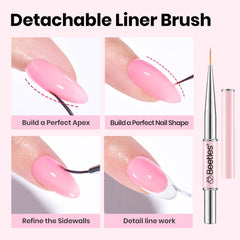 Beetles builder gel cured nails with mirror shine showing long-lasting gloss benefit