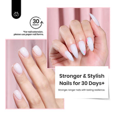 Beetles Gel Polish finished salon-style manicure showing strengthened natural nails with soft white tips