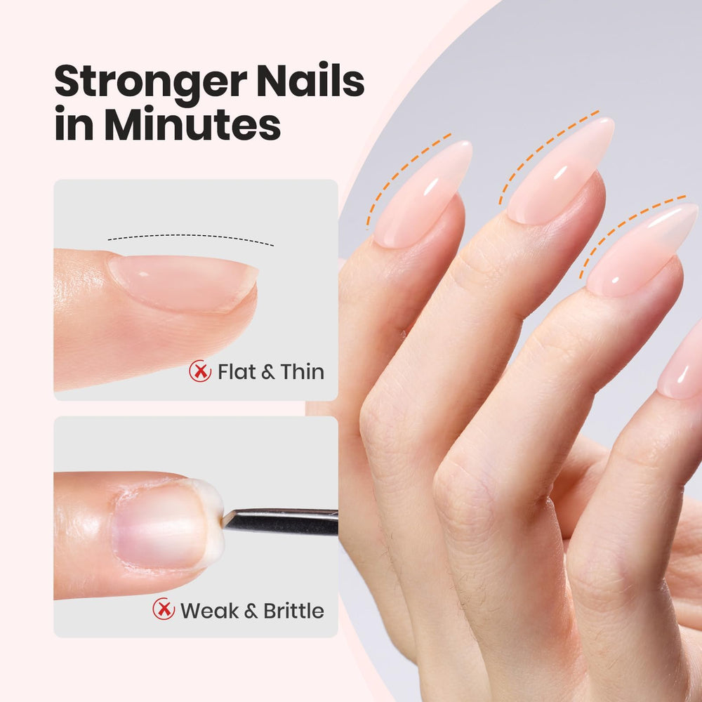 beetles Gel Polish close-up of sculpted apex demonstrating strengthened, even nail profile