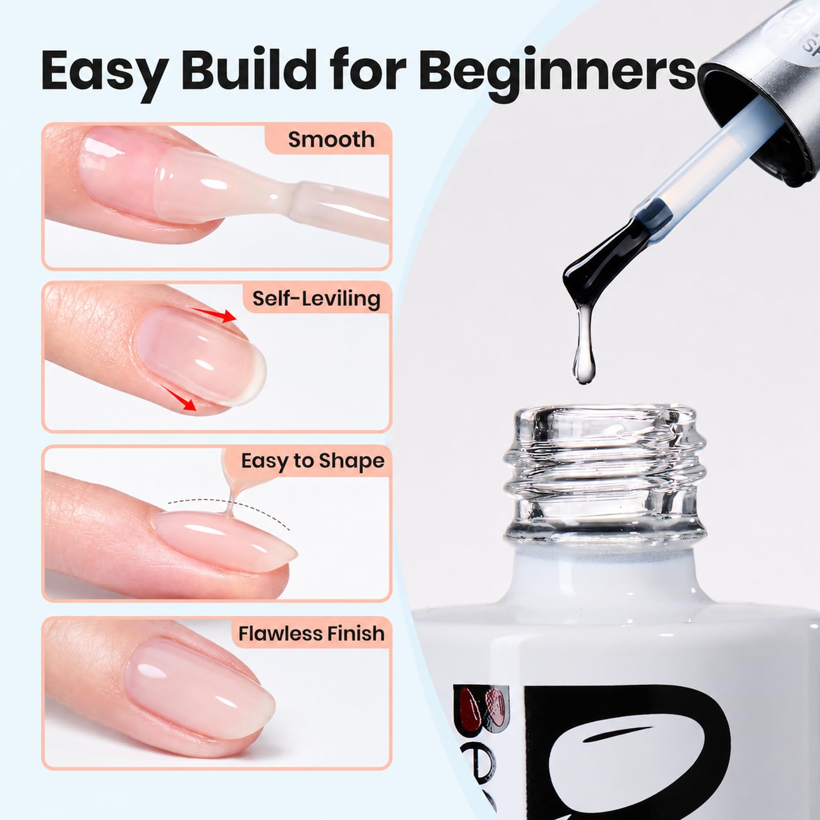 beetles builder gel application in use shaping apex for reinforced nail