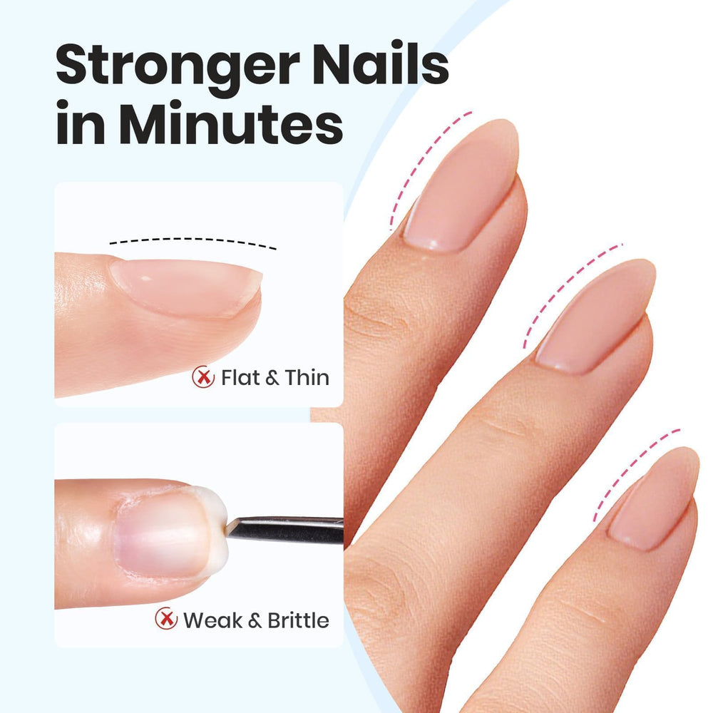 beetles builder gel before after nail comparison showing smoother, stronger nails