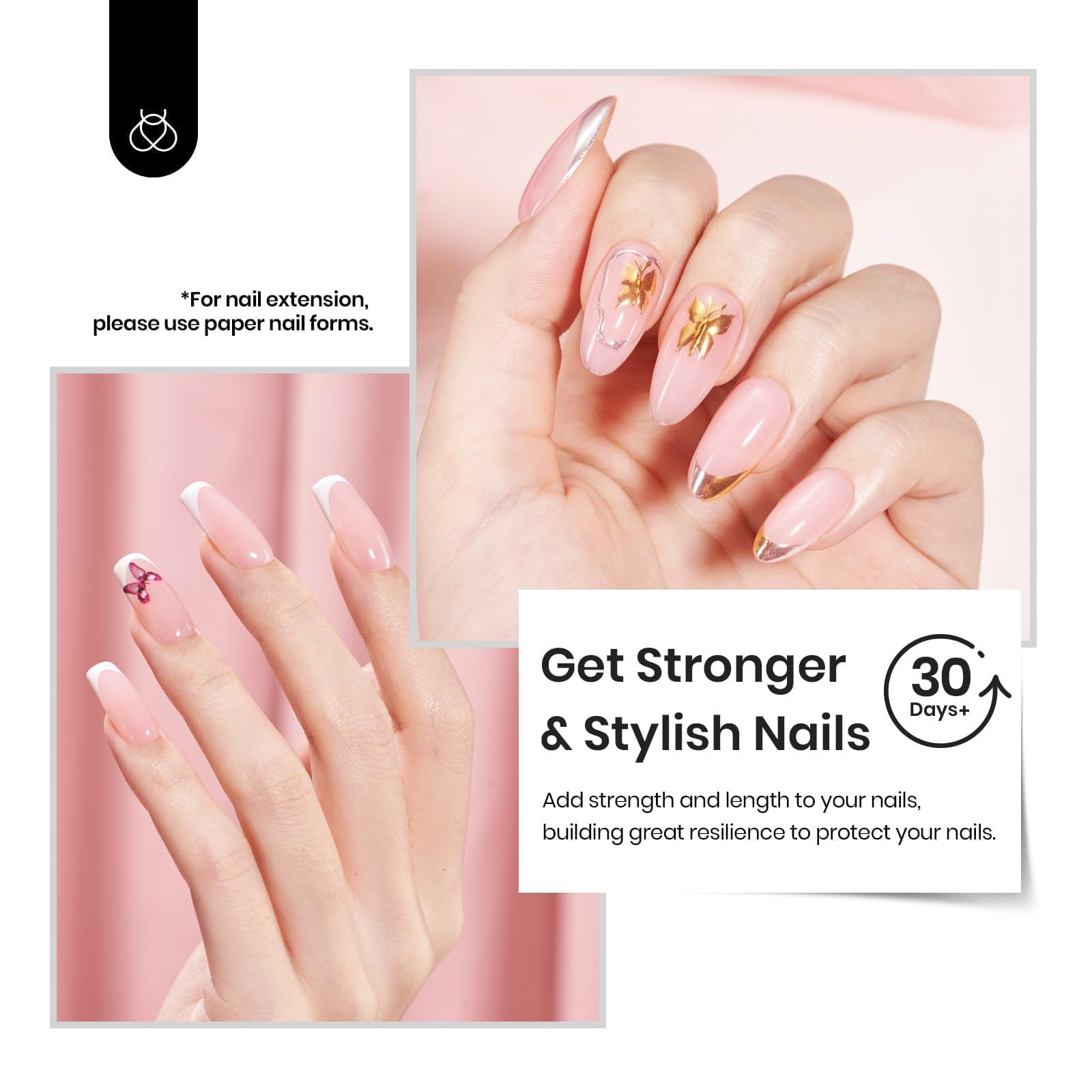 beetles Gel Polish before and after nails displays visible repair and smoothing