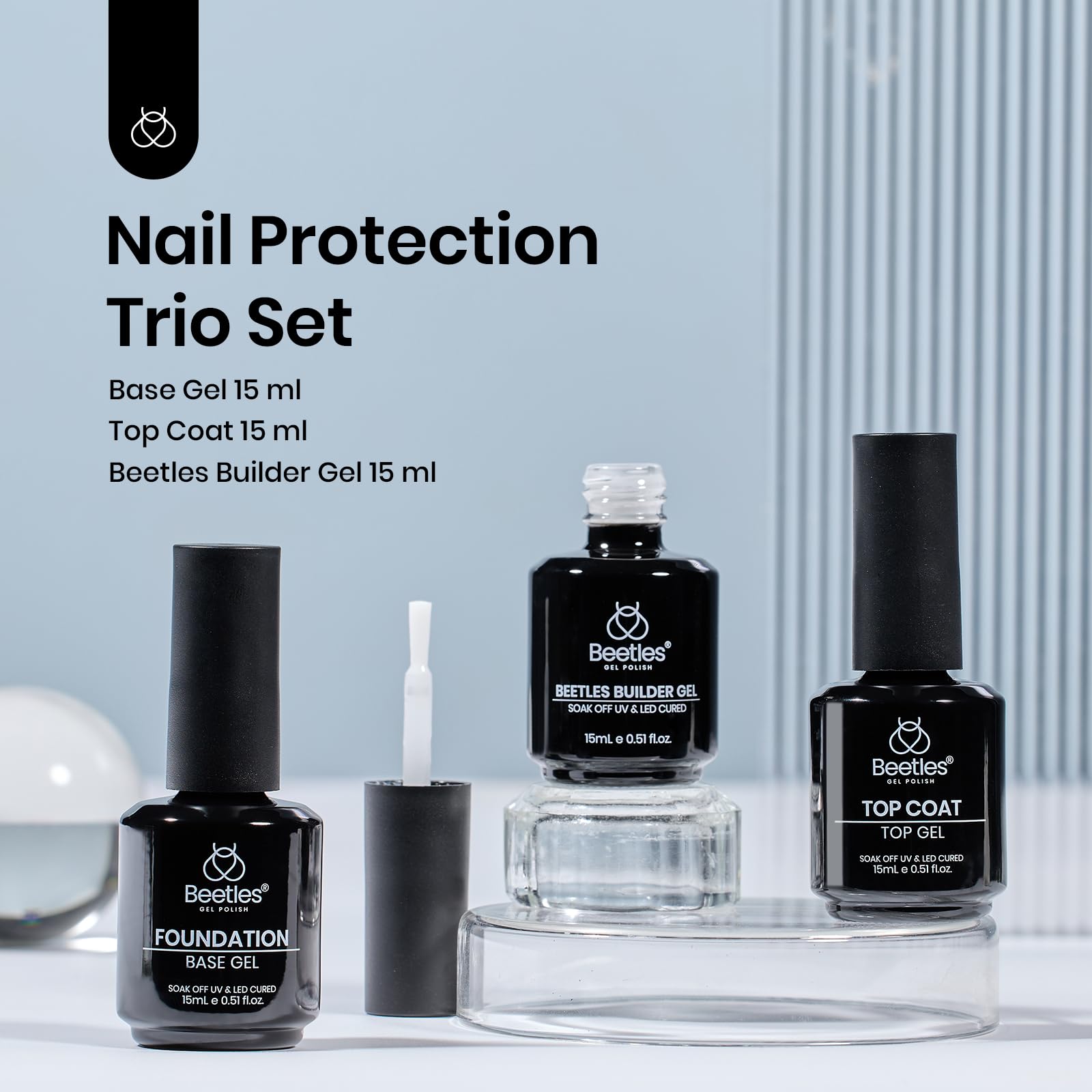 Beetles gel brush and cap detail demonstrating precise application control and smooth strokes