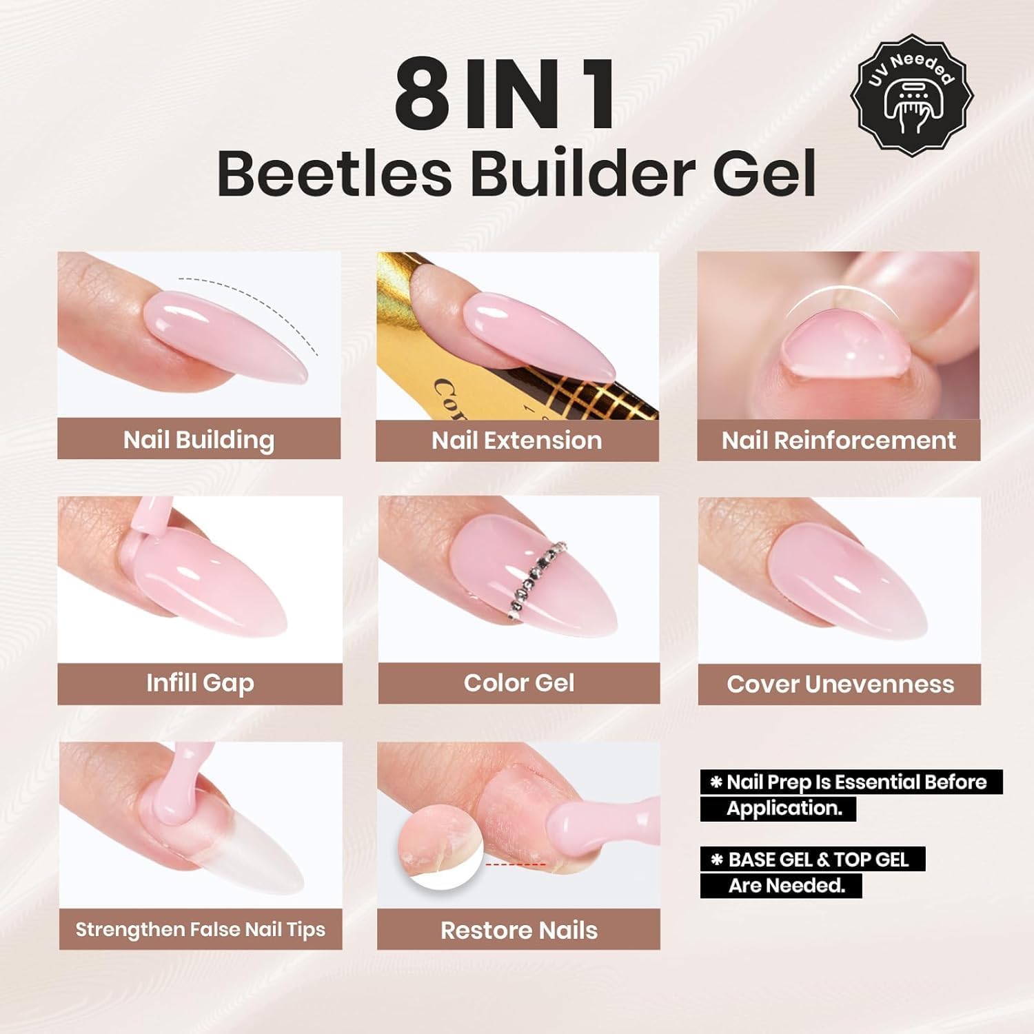 beetles builder gel brush application demonstrating smooth, controlled coverage