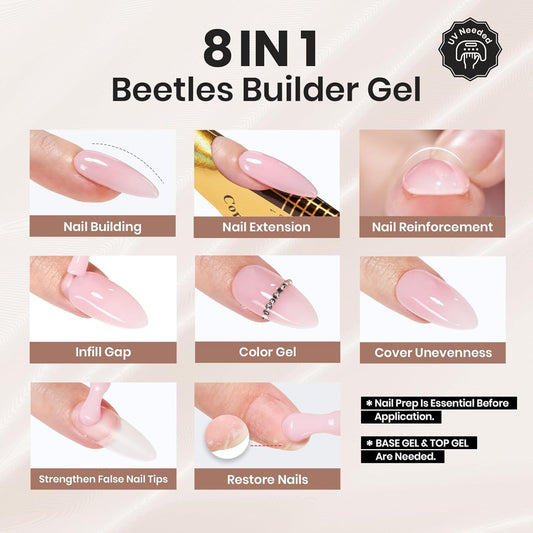 beetles builder gel brush close-up demonstrating smooth application control