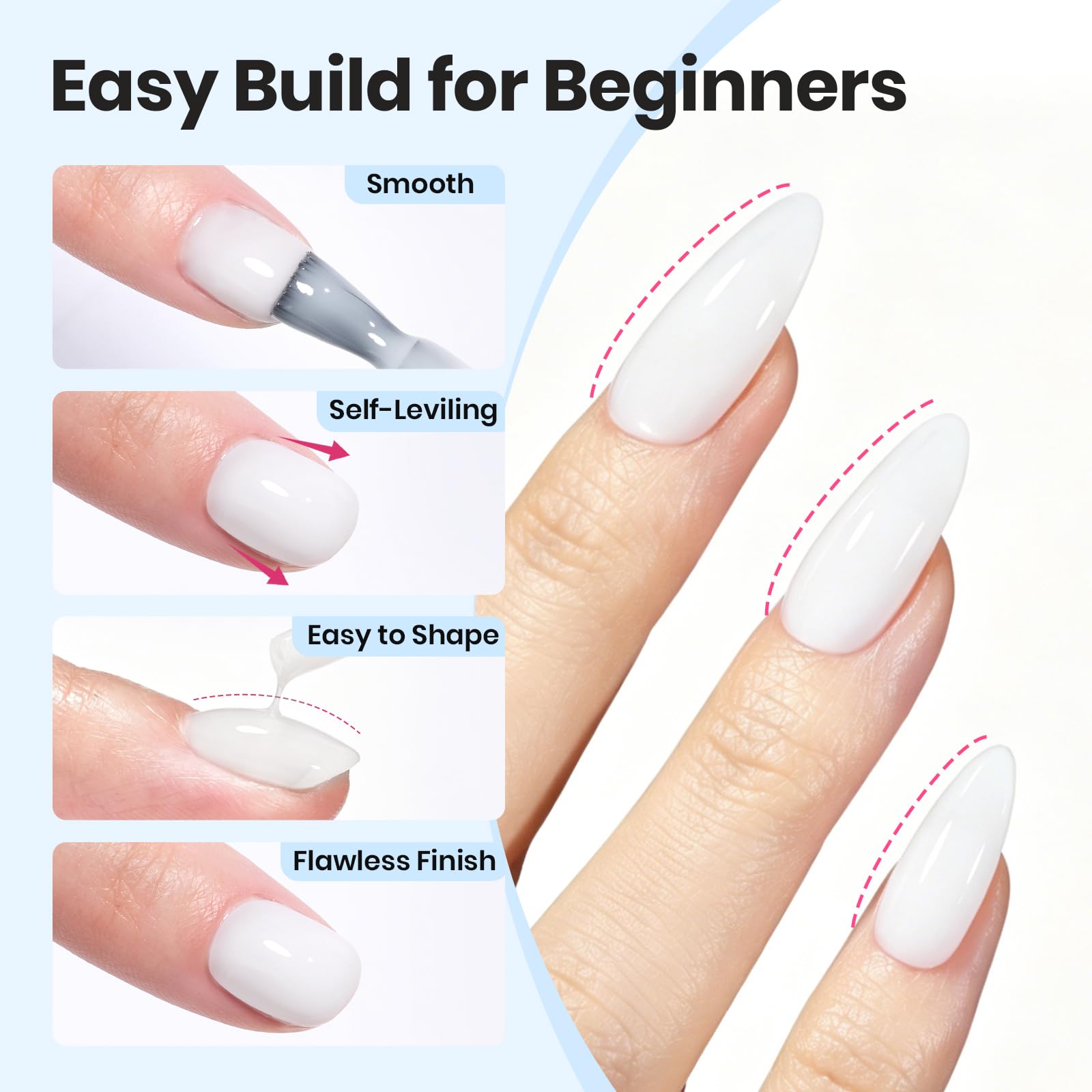 Beetles Gel Polish brush detail applying gel to nail for precise apex shaping