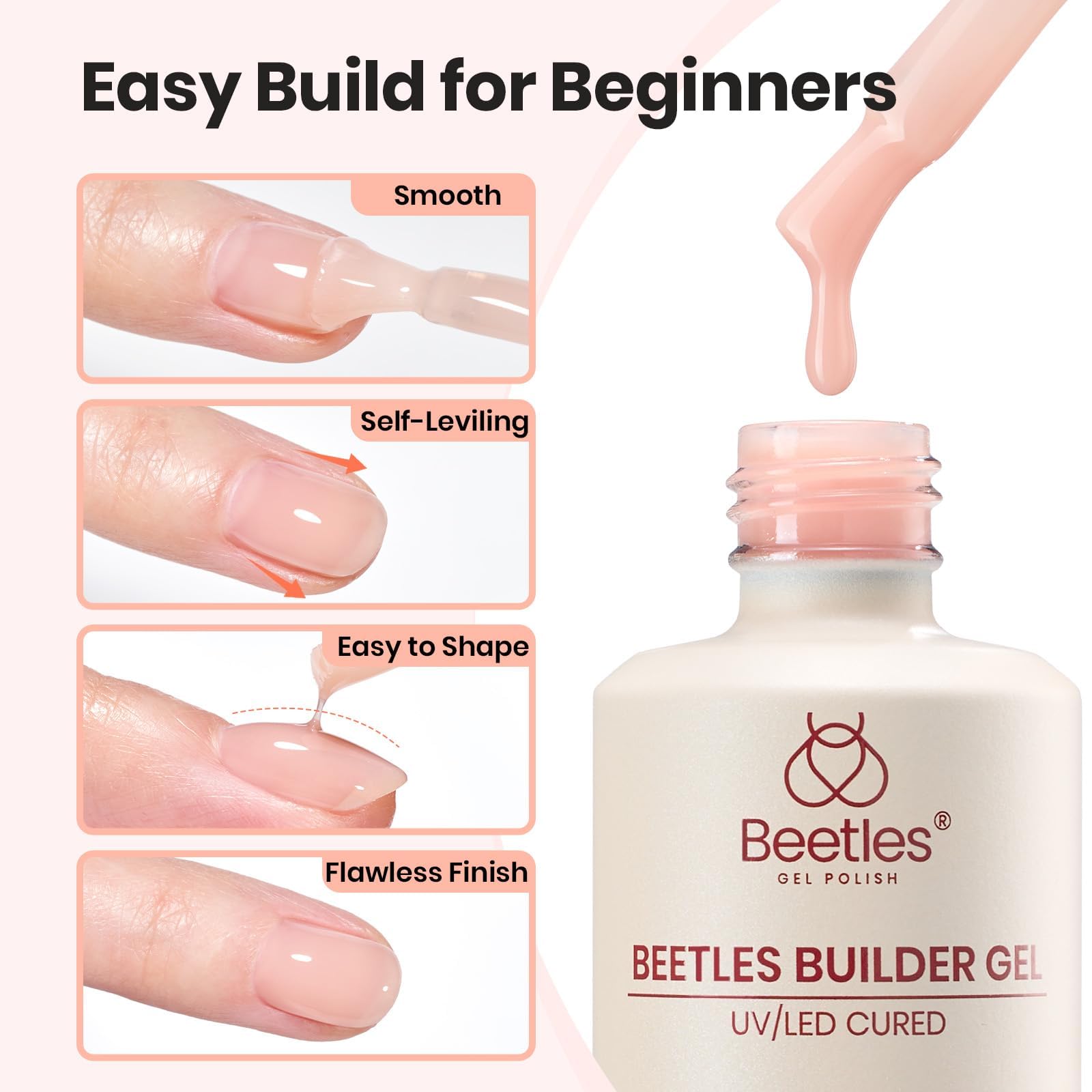 beetles Gel Polish included brush detail showing precision control for shaping apex