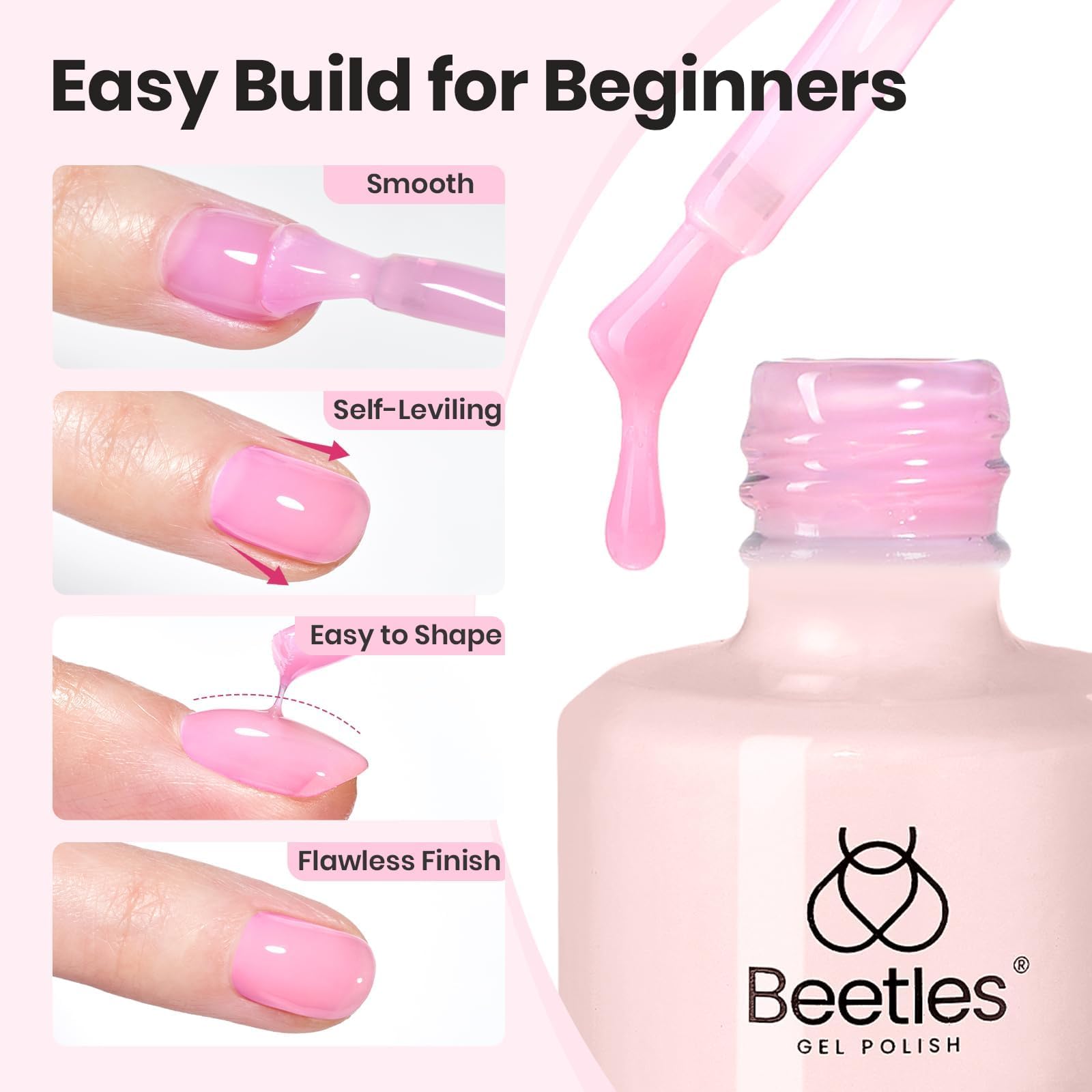 Beetles builder gel included brush detailing precise placement and control benefit
