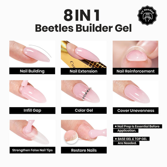 beetles builder gel 9mm short-bristle brush close-up for precise control benefit